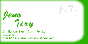 jeno tiry business card